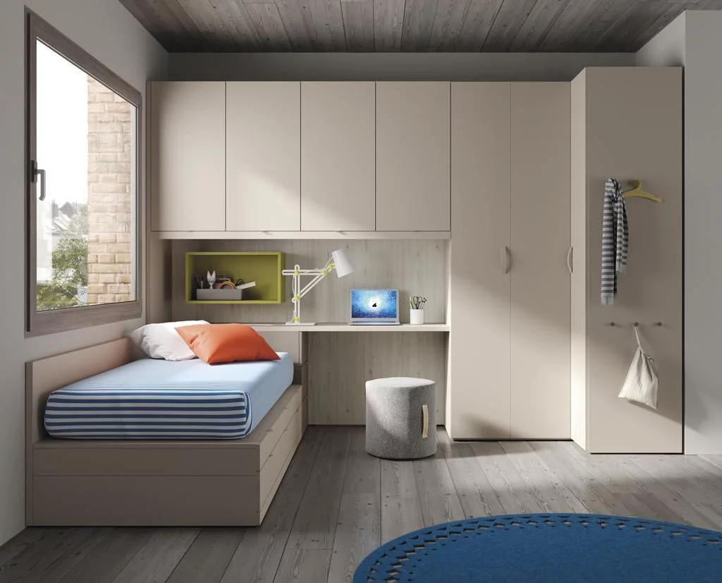 armario sin puertas  Small apartment bedrooms, Small room design, Small  bedroom