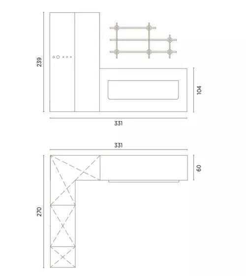 Medidas de este dormitorio con cama abatible