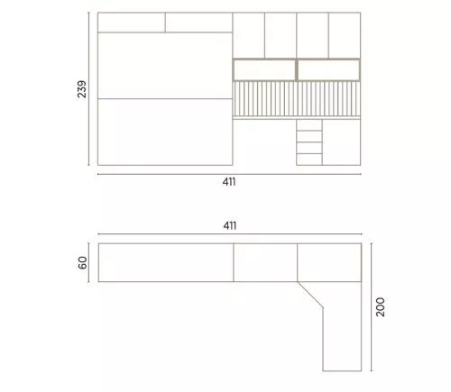 Medidas de esta dormitorio con cama abatible doble