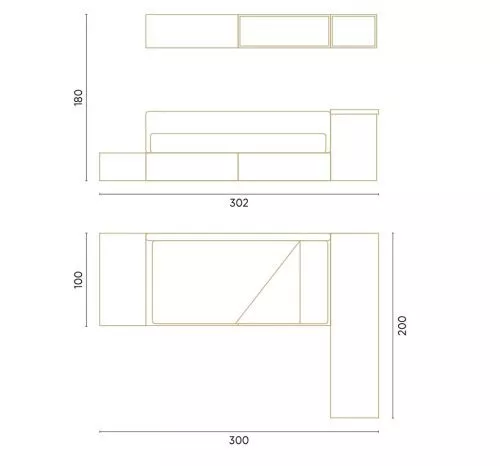 Medidas del dormitorio juvenil con cama modular