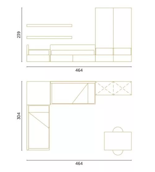 Medidas de este dormitorio para dos