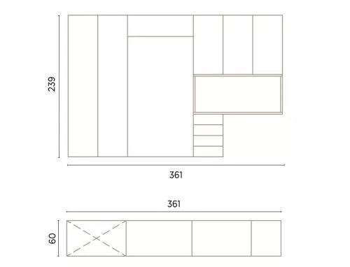 Medidas de este dormitorio juvenil con cama abatible vertical