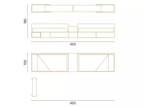 Medidas de este dormitorio para dos