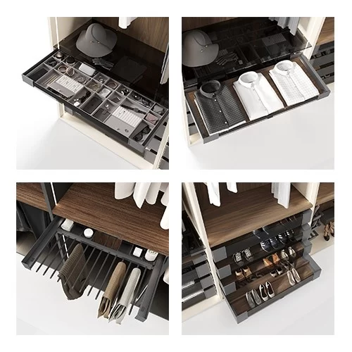 Detalle de los casilleros de los interiores de armarios Detalle de los casilleros de los interiores de armarios